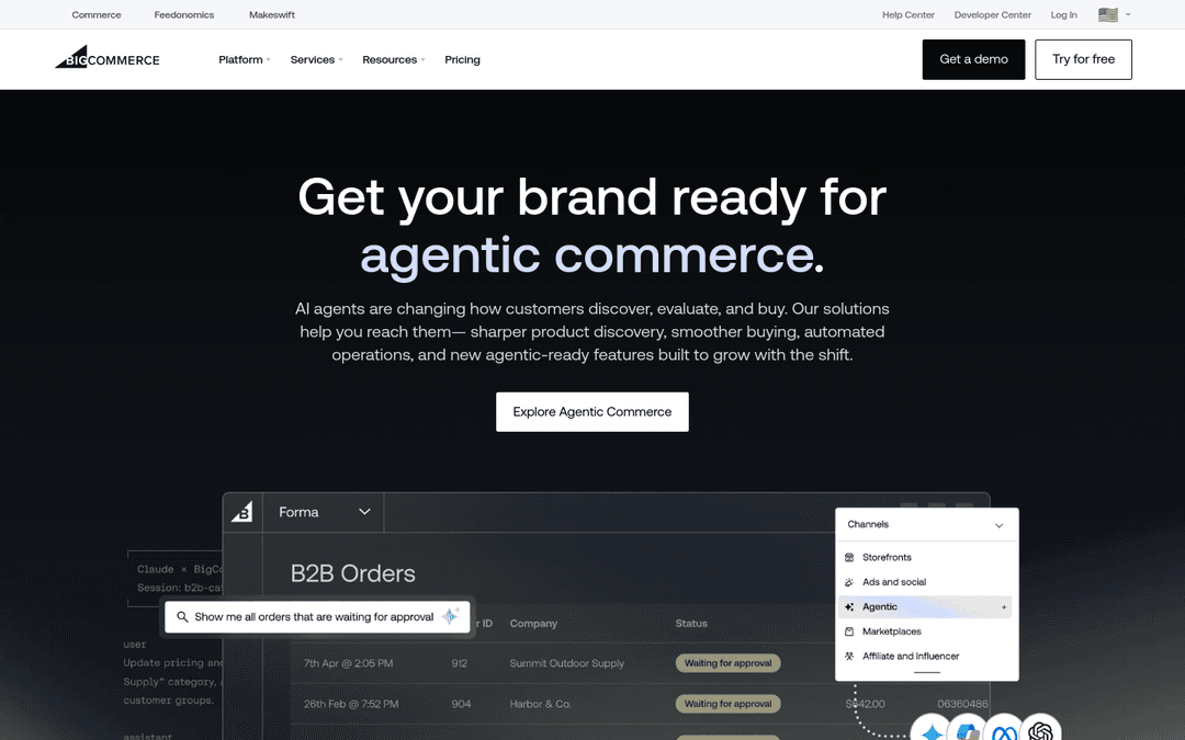 BigCommerce homepage
