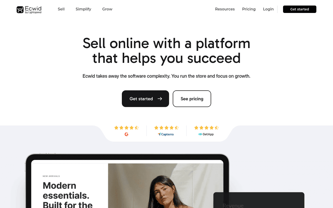 Ecwid by Lightspeed homepage