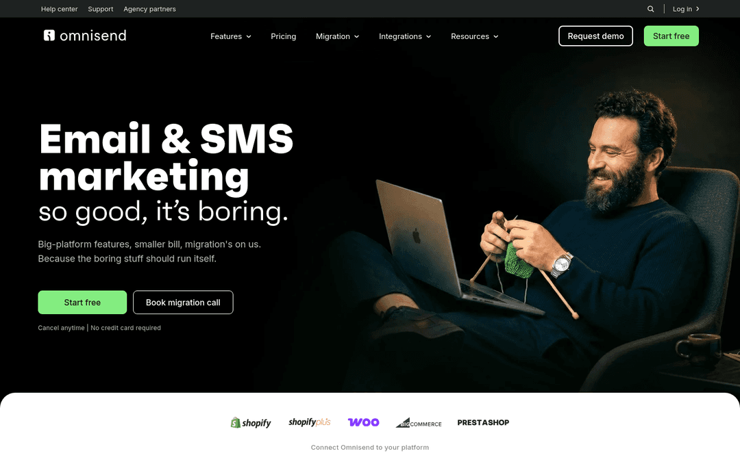 Omnisend homepage