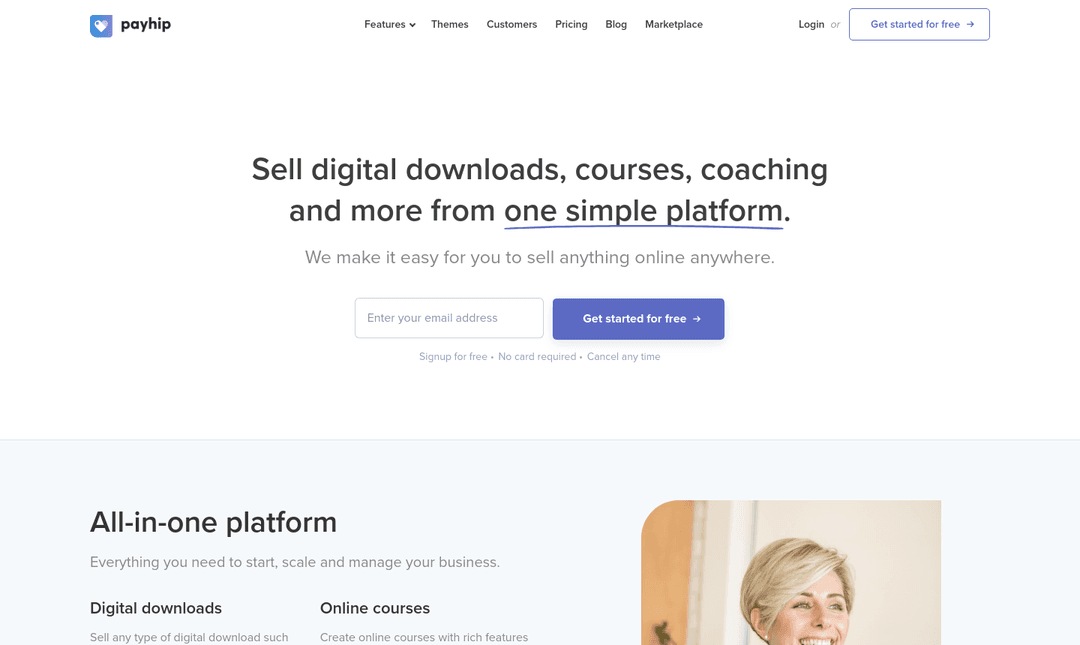 Payhip homepage