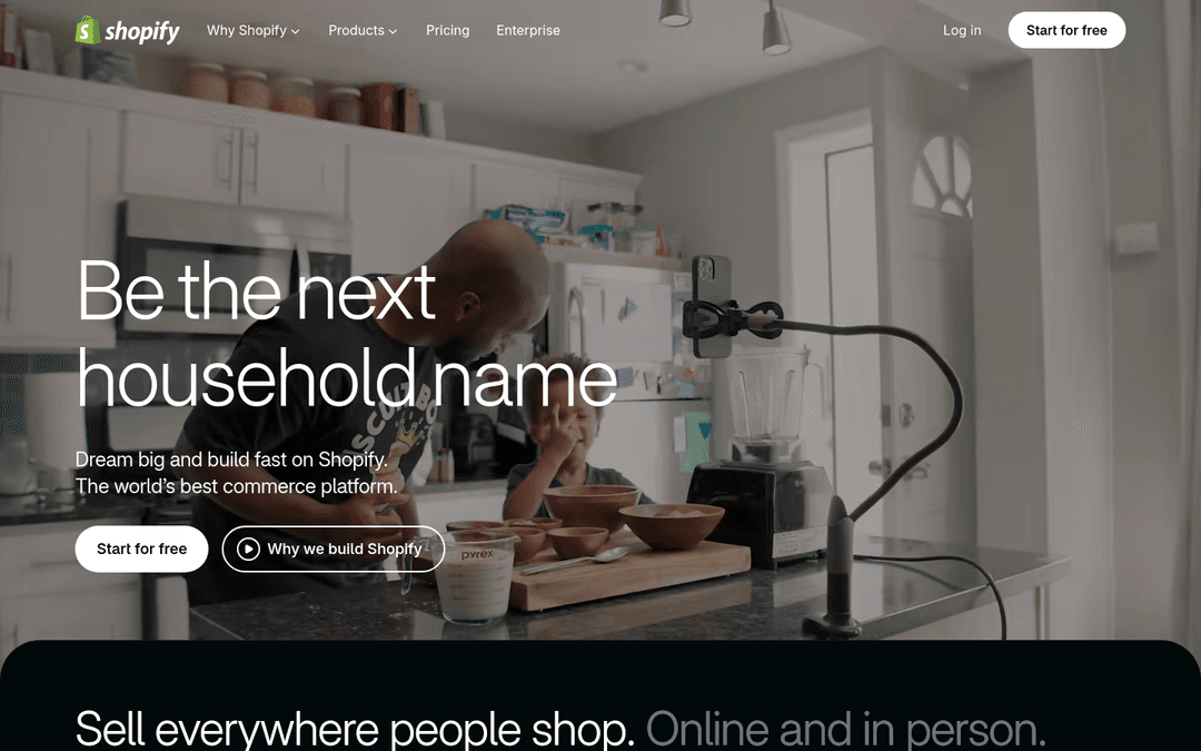 Shopify Canada homepage