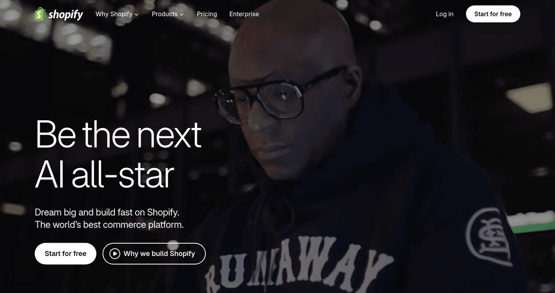 Shopify homepage