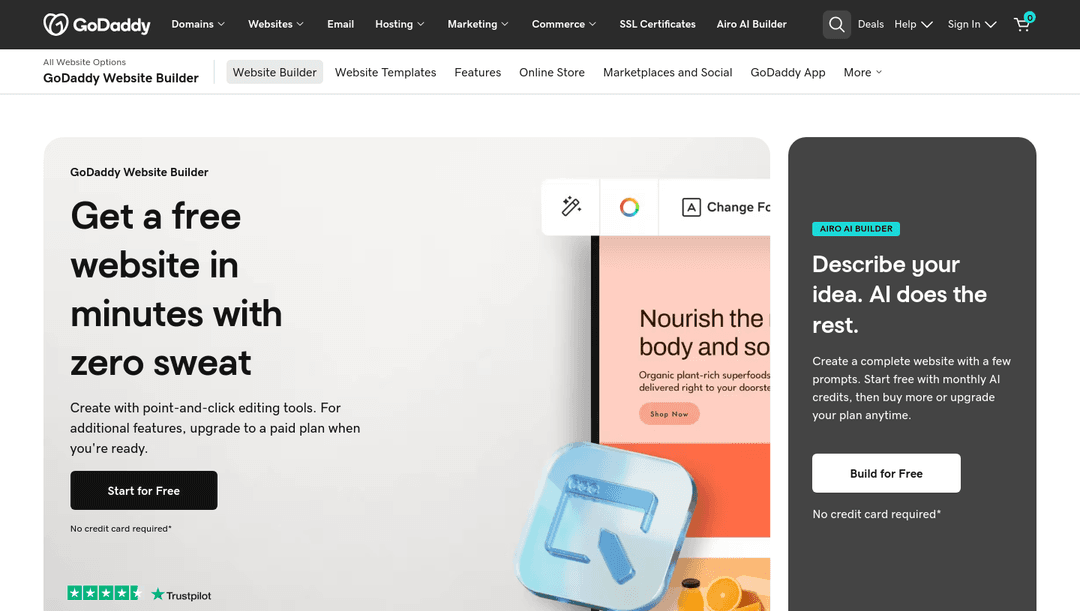 GoDaddy website tools