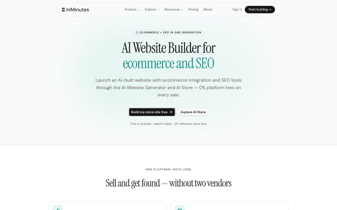InMinutes ecommerce and SEO in one generation