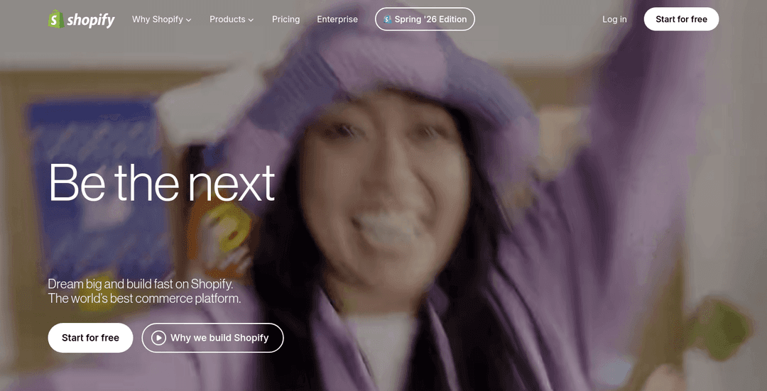 Shopify homepage
