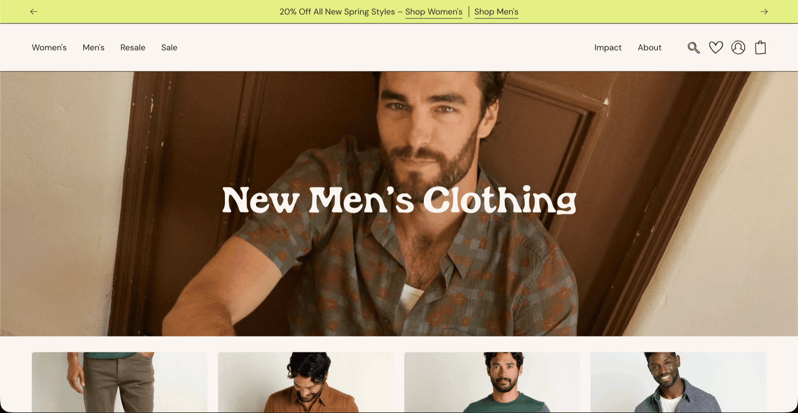 Clothing store website with an online shop — generated on InMinutes