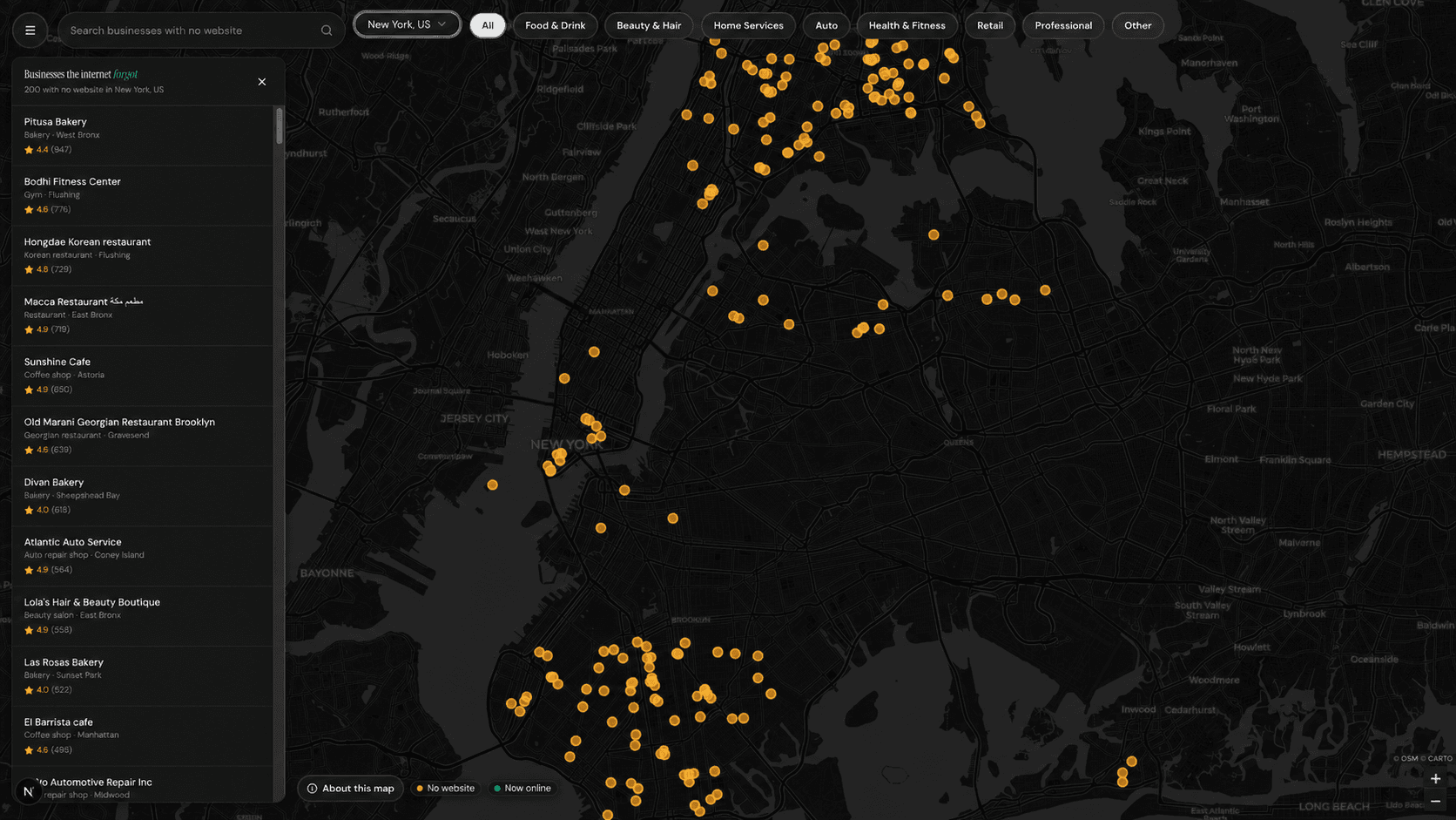 Meet the InMinutes Map: Find Local Businesses Without a Website