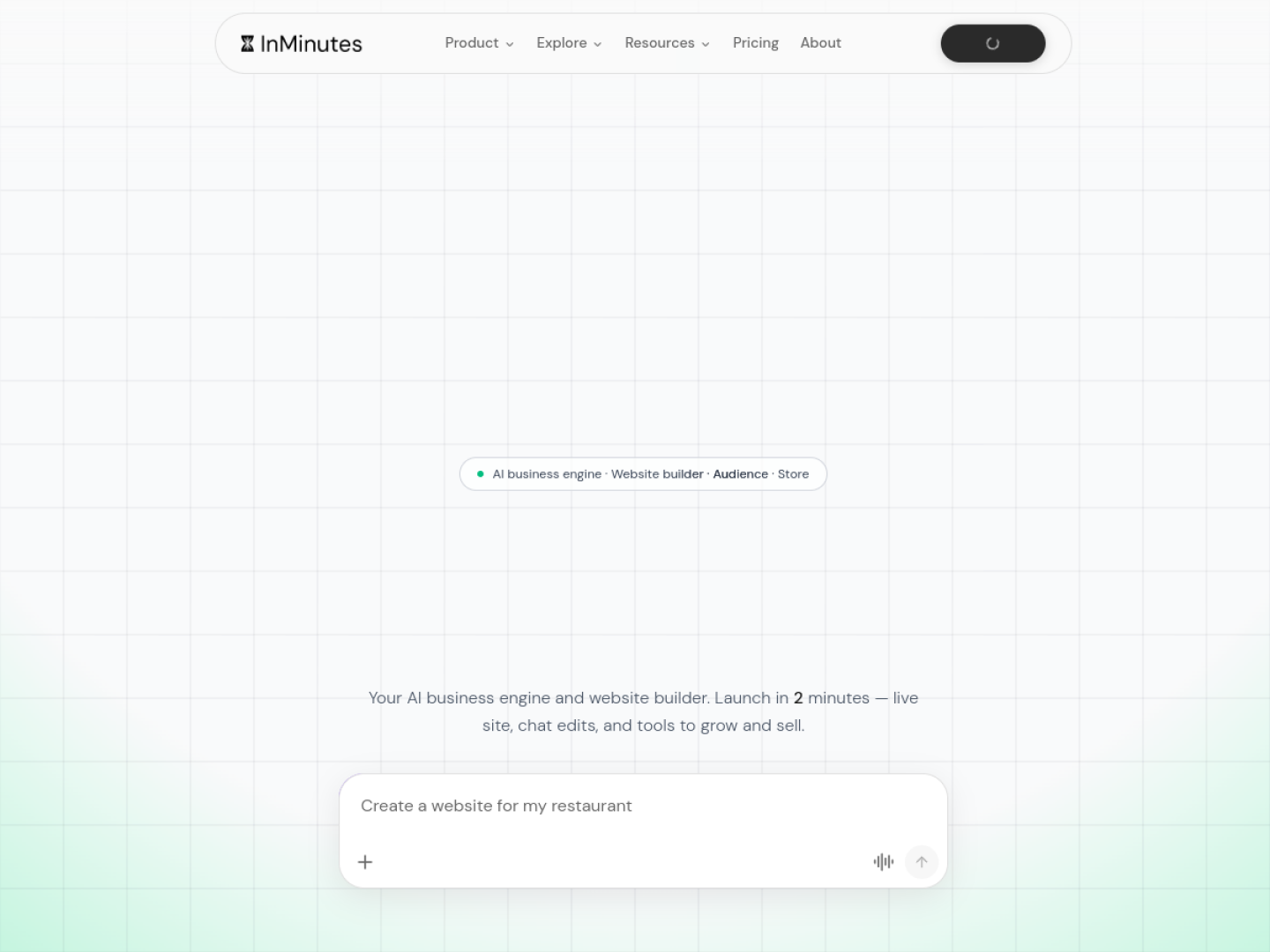 InMinutes AI homepage hero