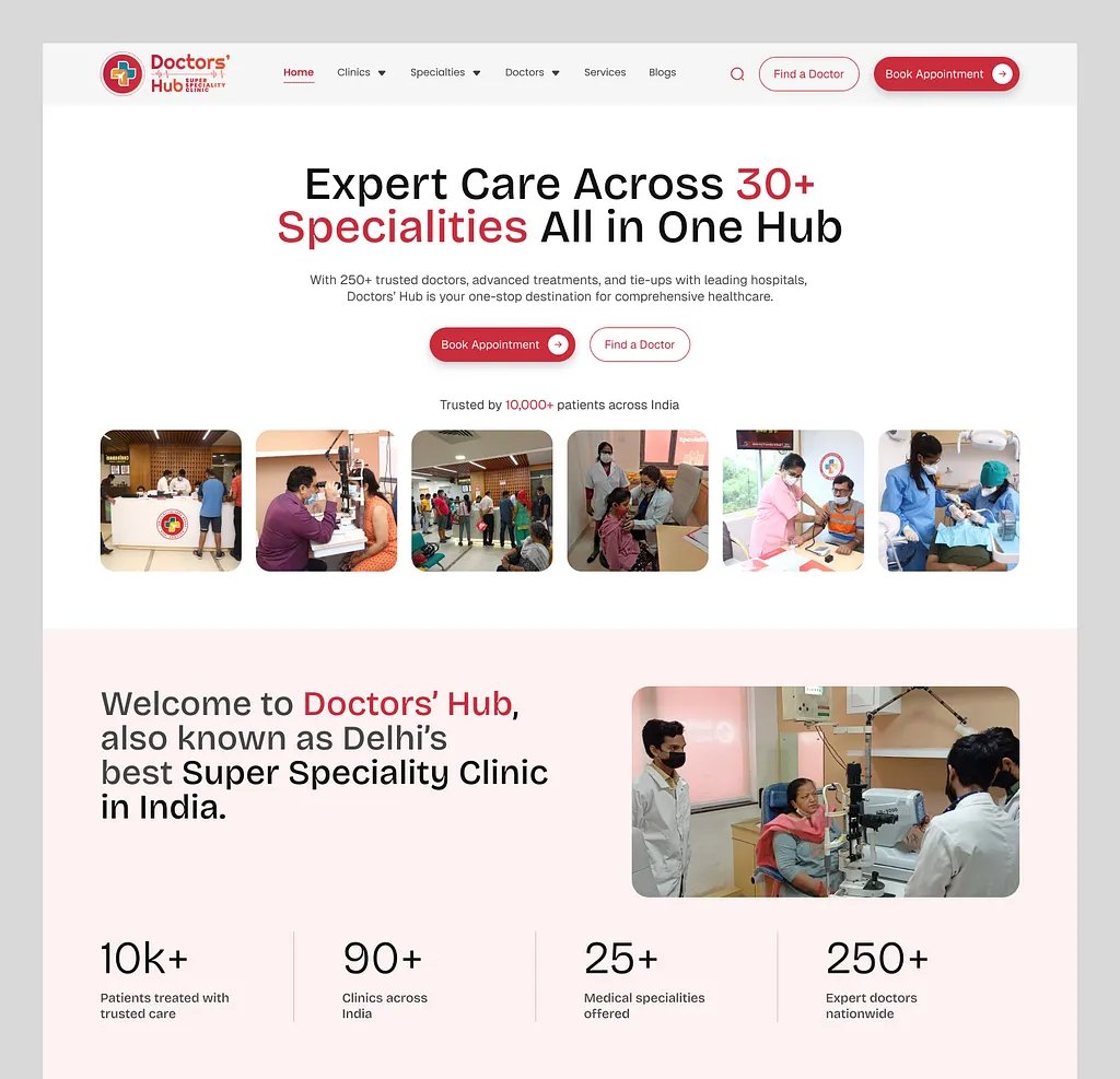 Clinic website with appointment booking — generated on InMinutes